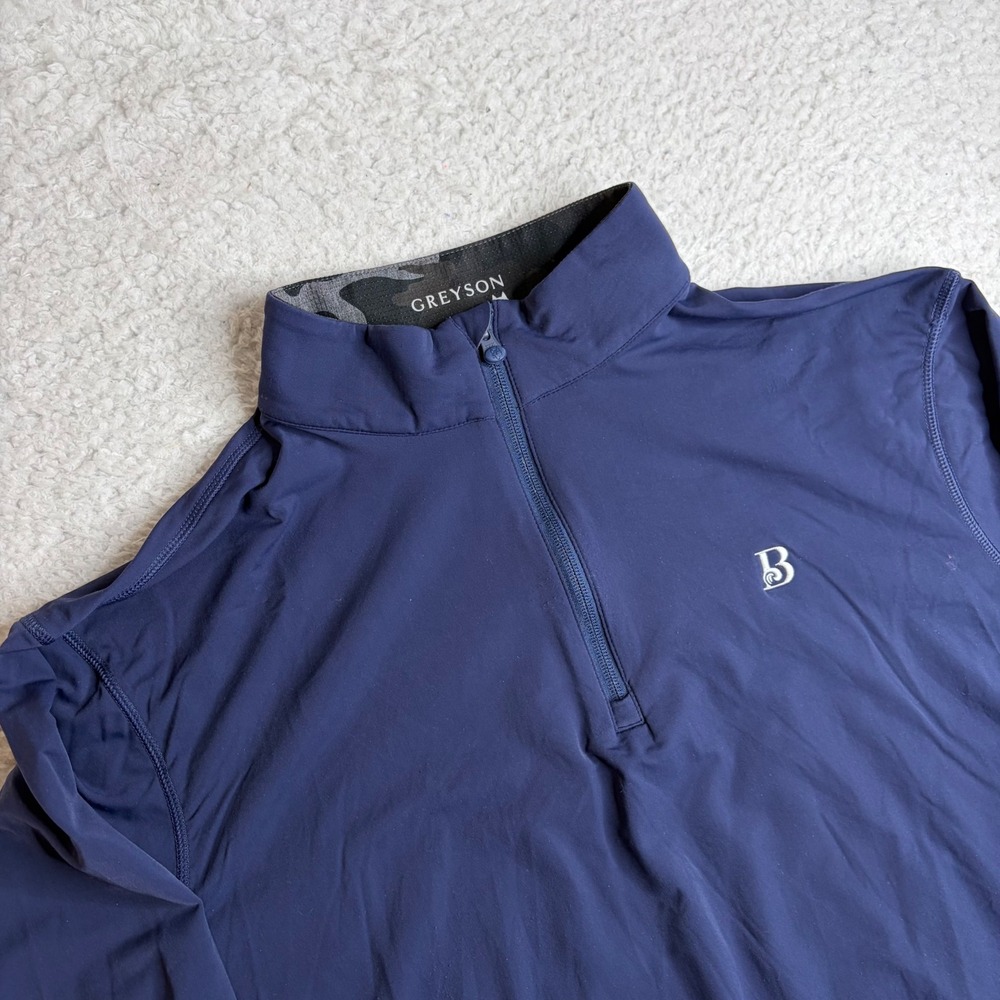 Greyson Mens Quarter Zip Pullover Navy Blue The Breakers Golf Performance XL